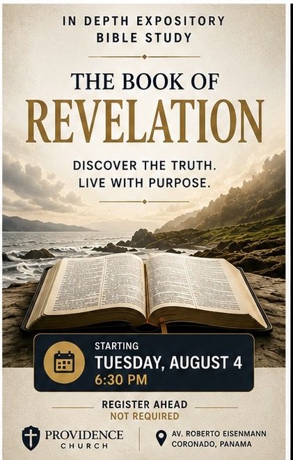 In-depth expository Bible study: the book of Revelation, Tuesdays 6:30 pm